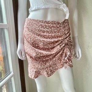 Shein floral tie skirt